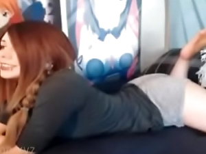 Teen redhead masturbating a wet pussy - more videos at jerkatron.xyz