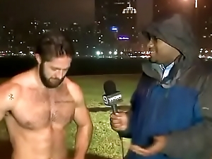 fucking sexy hairy dude running shirtless in the rain