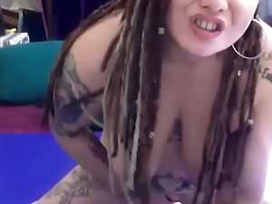 LONG TONGUE DREDED TATTED SEXY FREAK! CUM MAKE THIS Wet crack DRIP4U