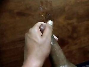 Huge stupendous cumshot load coming out from my big dick