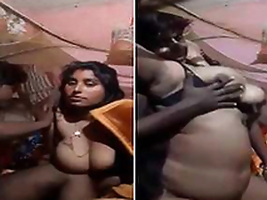 Today Exclusive- Sweltering Desi Village Bhabhi Boob pressing with an increment of Fucked In Doggy Associated with
