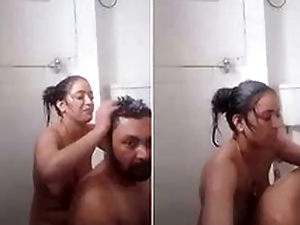 Exclusive- Desi Couple Romance and Coition In bathroom part 2