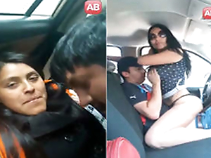 Sexy two NRI Girl Drilled In Automobile