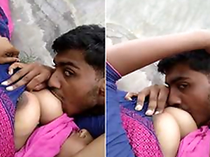 Desi Unspecific Boob Sucking Overwrought lover Outdoor