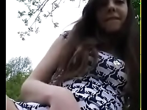 Teen Shows Her Big Cunt Lips Near The Park