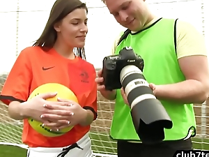 Teen sissified footballer fucks photographer