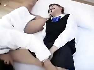 Japanese Schoolgirl Barely Legal cum on her tits