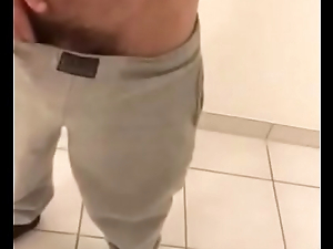 Latin boy vandalization and playing with cock in bathroom